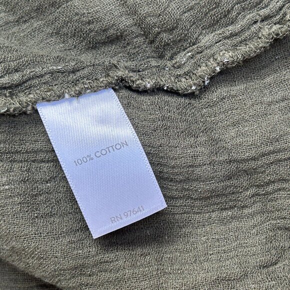 Pure Jill Womens Olive Green Open Front Striped Cardigan Jacket Medium Cotton - Picture 4 of 8